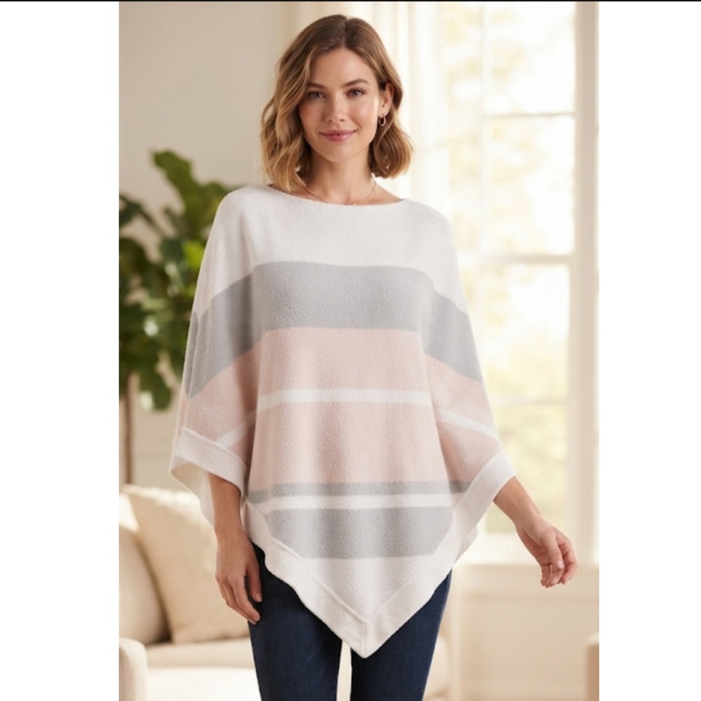 Barefoot Dreams CozyChic Ultra Lite Ocean Breeze Poncho